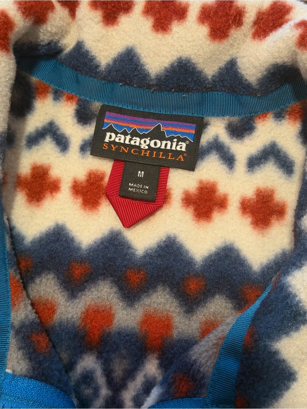 Patagonia Synchilla Vest Rare Underwater Cliff Mens Size Medium Aztec Pocket New